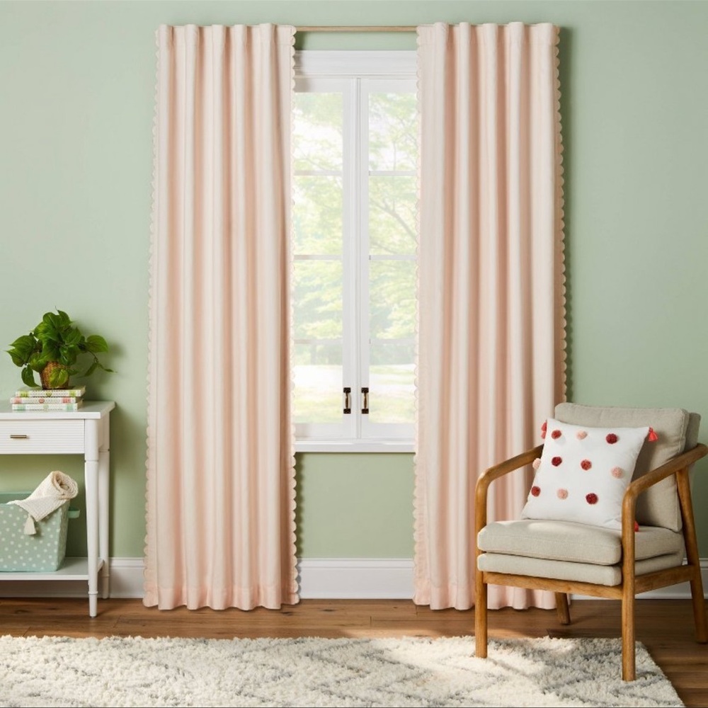 Pillowfort Blush Pink blackout curtains